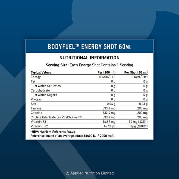 Applied Nutrition - Body Fuel energy shots - 12x60ml