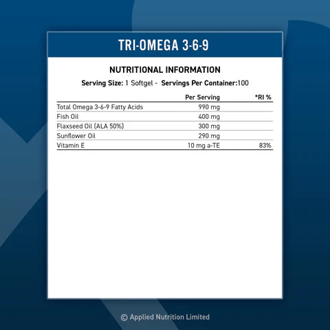 Applied Nutrition - Tri-Omega 3-6-9 - 100 softgels3