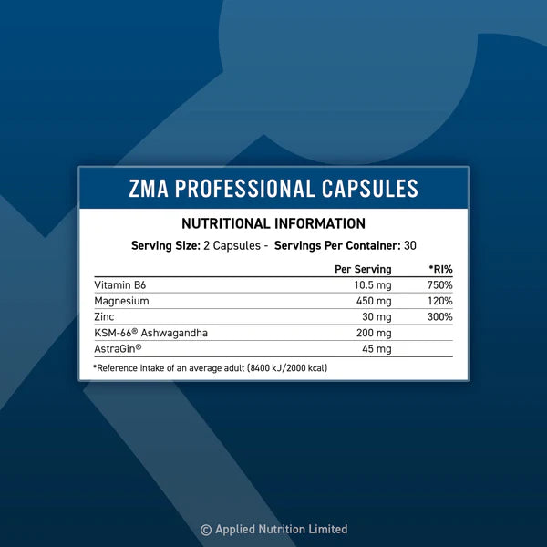 Applied Nutrition - ZMA + Ashwagandha & AstraGin - Professional - 60 caps